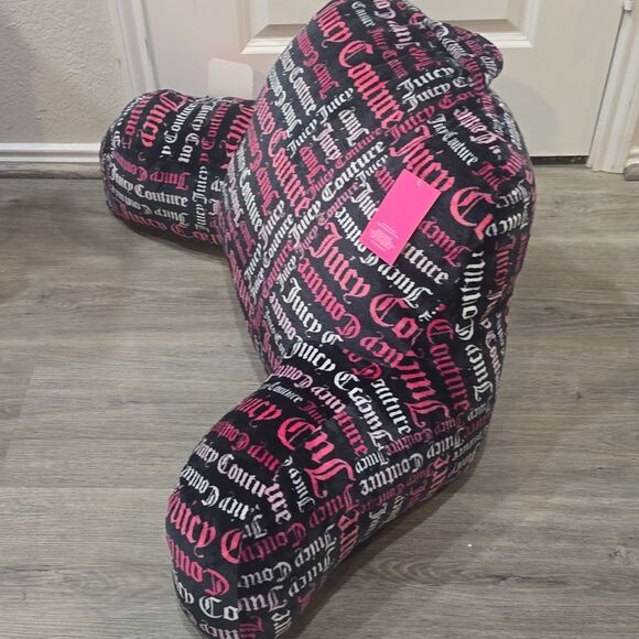 Juicy Couture Home Word Play Logo Plush Bed Rest Pillow w/Cell Pocket - Picture 6 of 7